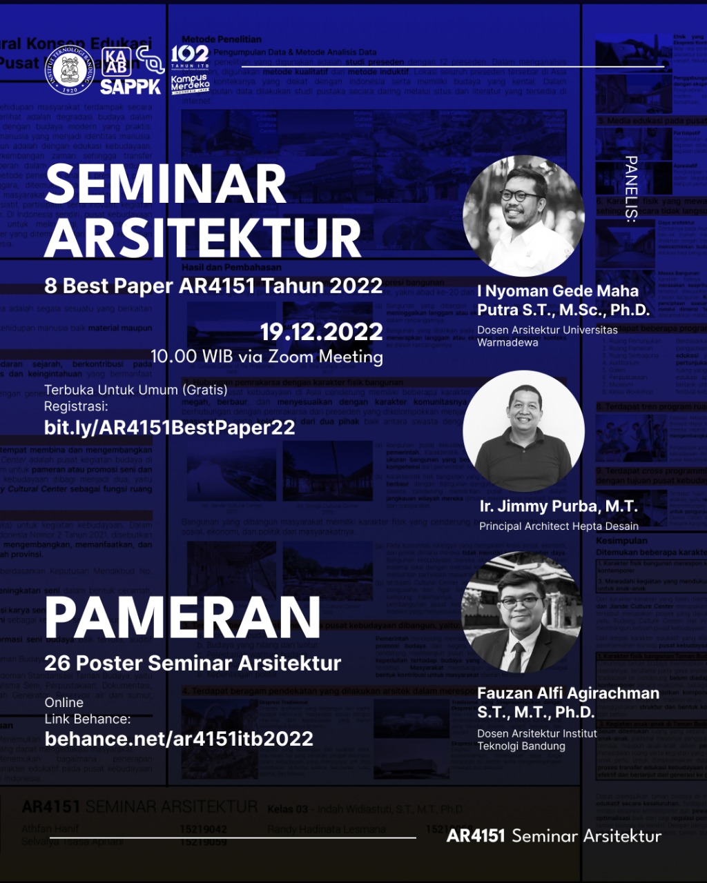 Seminar Arsitektur 8 Best Paper AR4151 2022