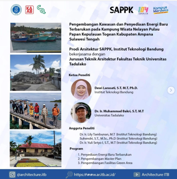 program pengembangan kawasan di Kampung Wisata Nelayan Pulau Papan, Kepulauan Togean, Sulawesi Tengah